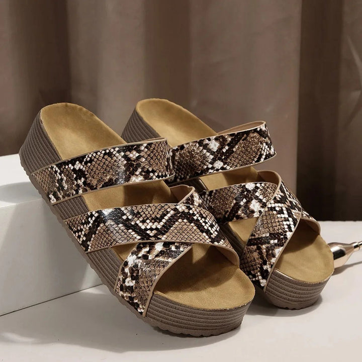 Women's Orthopaedic Woven Crossover Platform Sandals