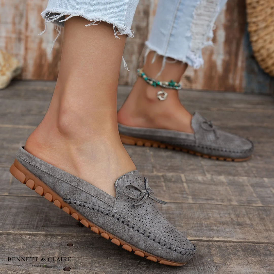 Women's Orthopaedic Suede Perforated Slip-On Mules