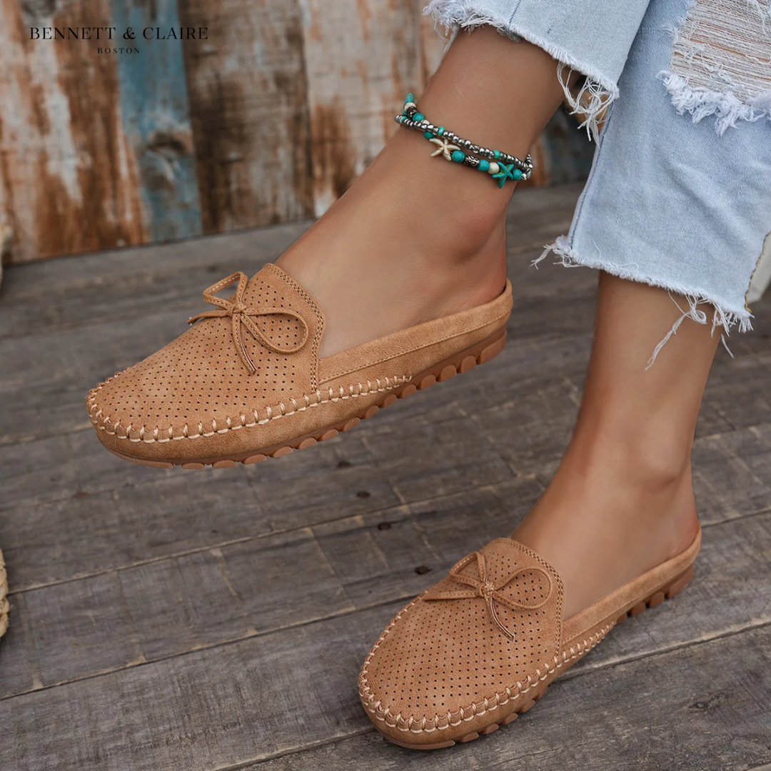 Women's Orthopaedic Suede Perforated Slip-On Mules