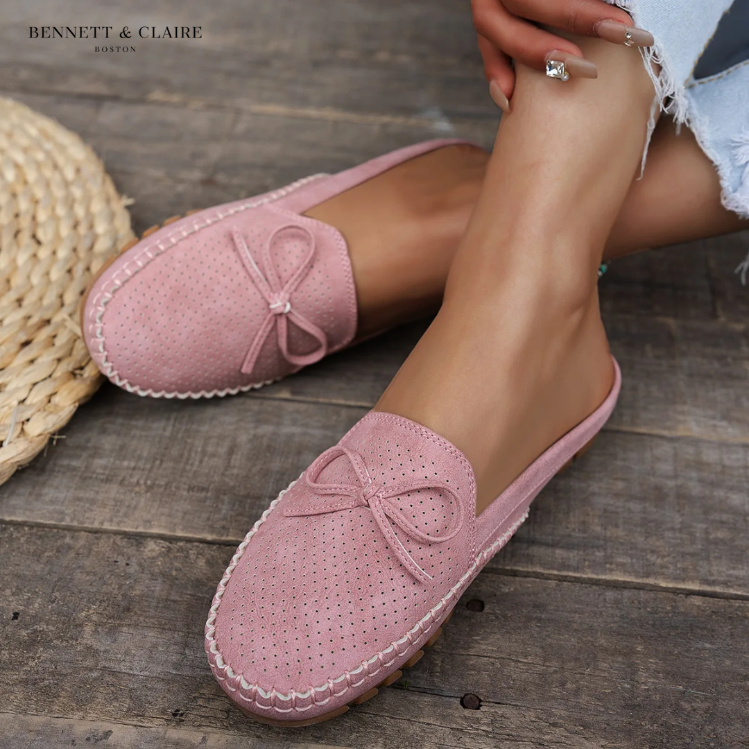 Women's Orthopaedic Suede Perforated Slip-On Mules