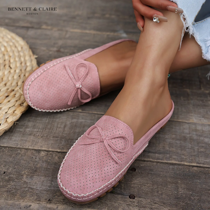 Women's Orthopaedic Suede Perforated Slip-On Mules