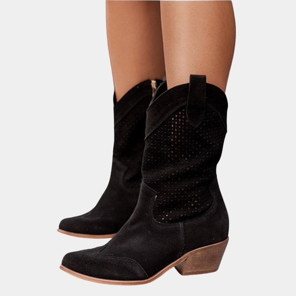 Women's Cowboy Orthopaedic Knee High Boots Perforated
