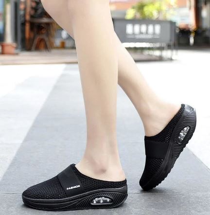 Women's Orthopaedic Mesh Slip-On Air Cushion Rocker Sole Shoes