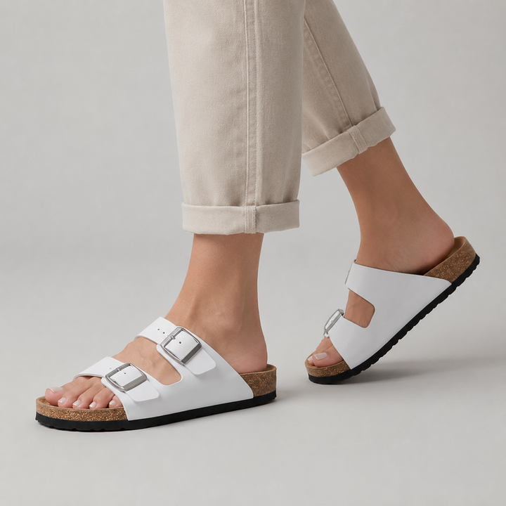 Women's Orthopedic Double Buckle Strap Slide Sandals
