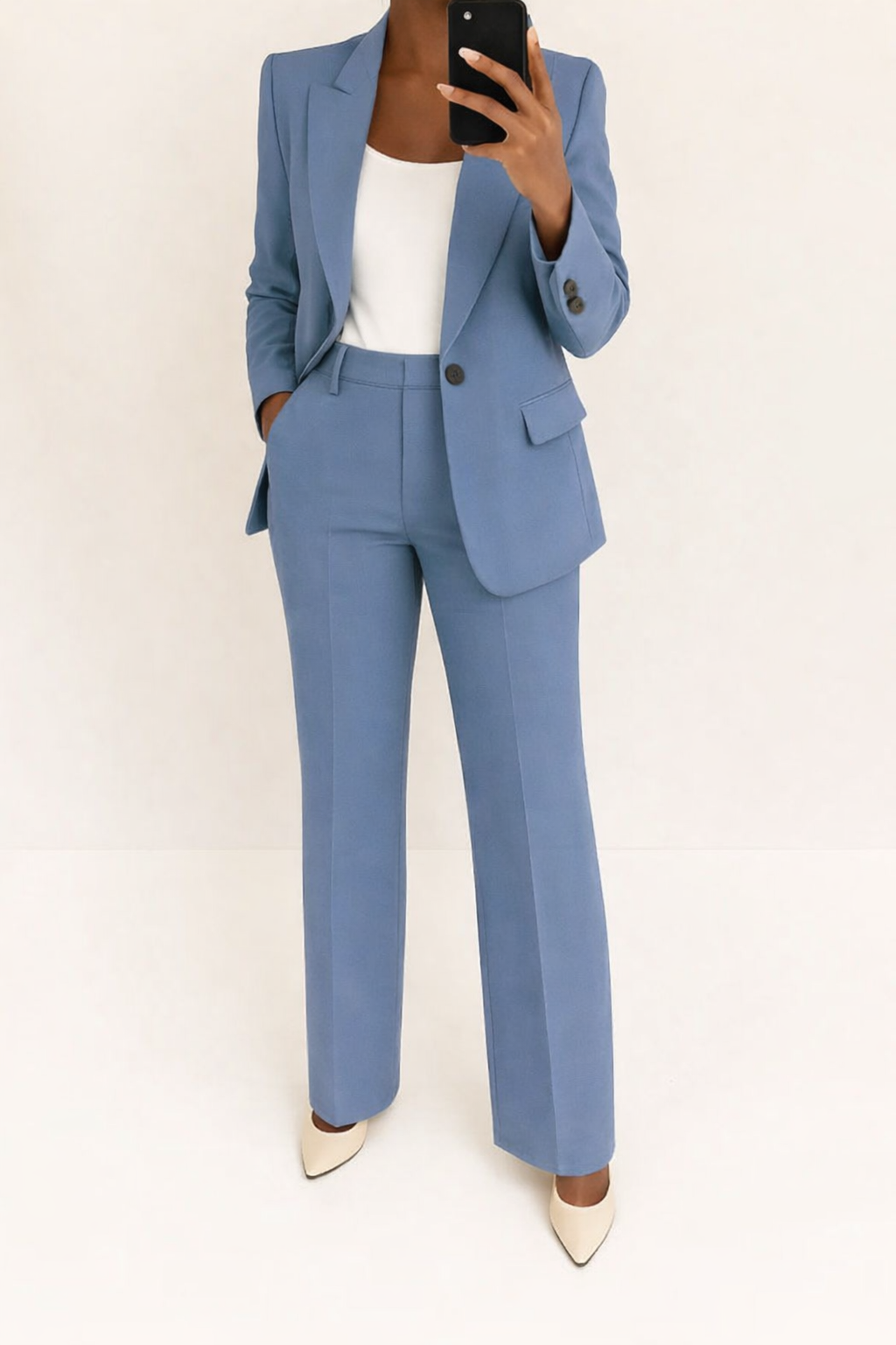 Women's Two-Piece Blazer and Trousers Suit Set