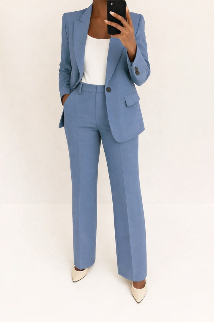 Women's Two-Piece Blazer and Trousers Suit Set