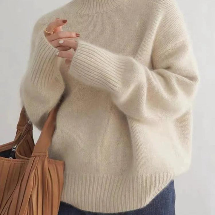 Women's Cashmere Roll Neck Oversized Jumper