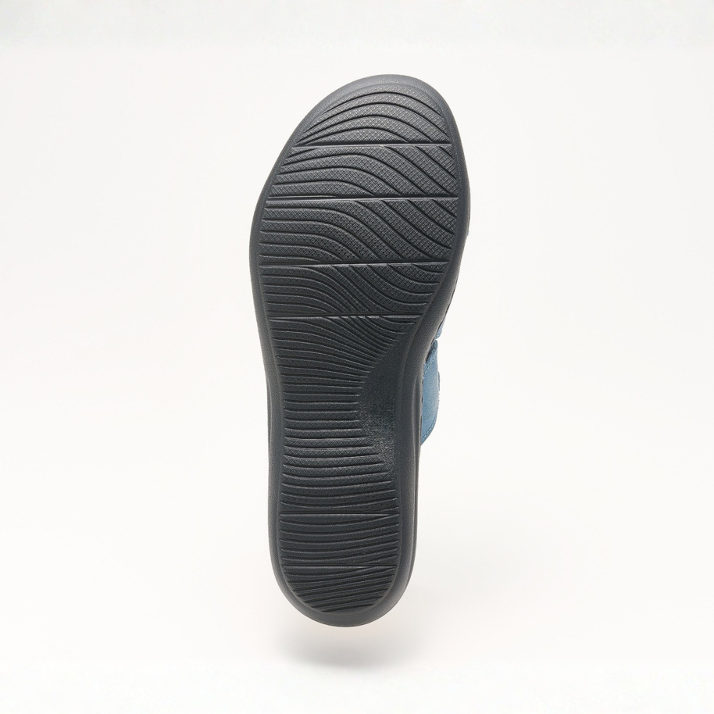 Women's Triple Strap Woven Leather Slide Sandals