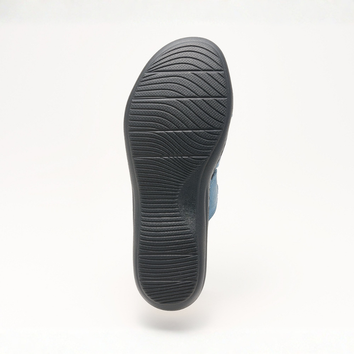 Women's Triple Strap Woven Leather Slide Sandals