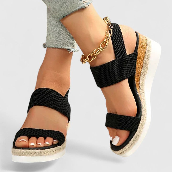 Women's Orthopaedic Espadrille Wedge Sandals Crisscross Strap
