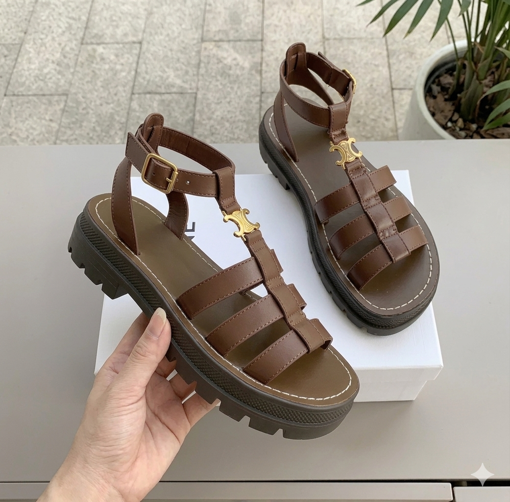 Women's Orthopaedic Gladiator Cage Strap Lug Sole Sandals