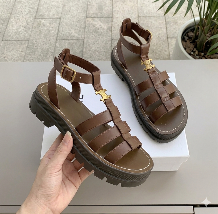 Women's Orthopaedic Gladiator Cage Strap Lug Sole Sandals