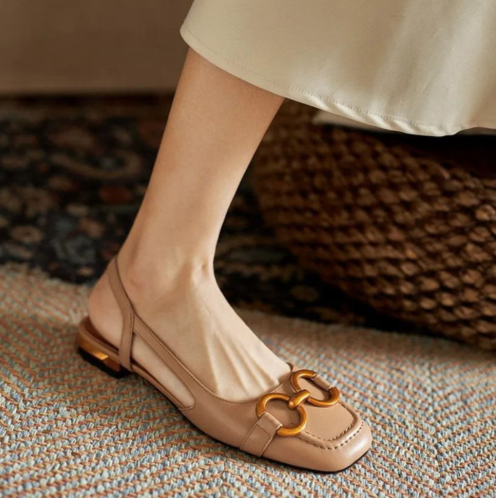 Women's Orthopaedic Suede Slingback Block Heel Shoes