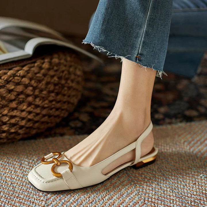 Women's Orthopaedic Suede Slingback Block Heel Shoes