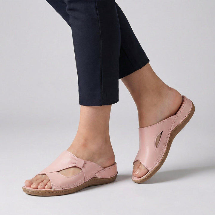 Women's Orthopaedic Slide Sandals Open Toe Leather Comfort