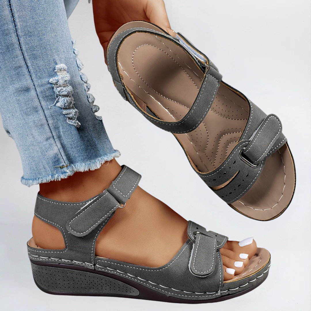 Women's Orthopedic Velcro Buckle Strap Wedge Sandals
