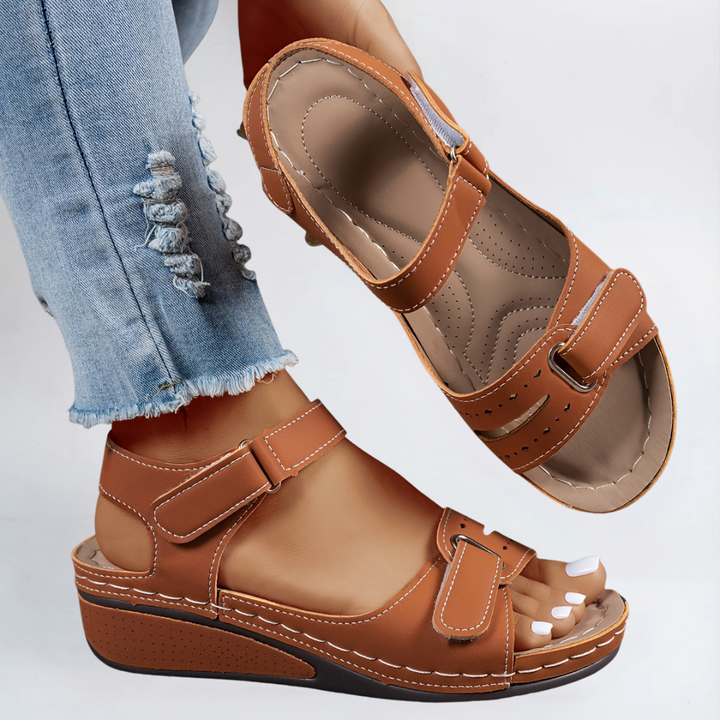 Women's Orthopedic Velcro Buckle Strap Wedge Sandals