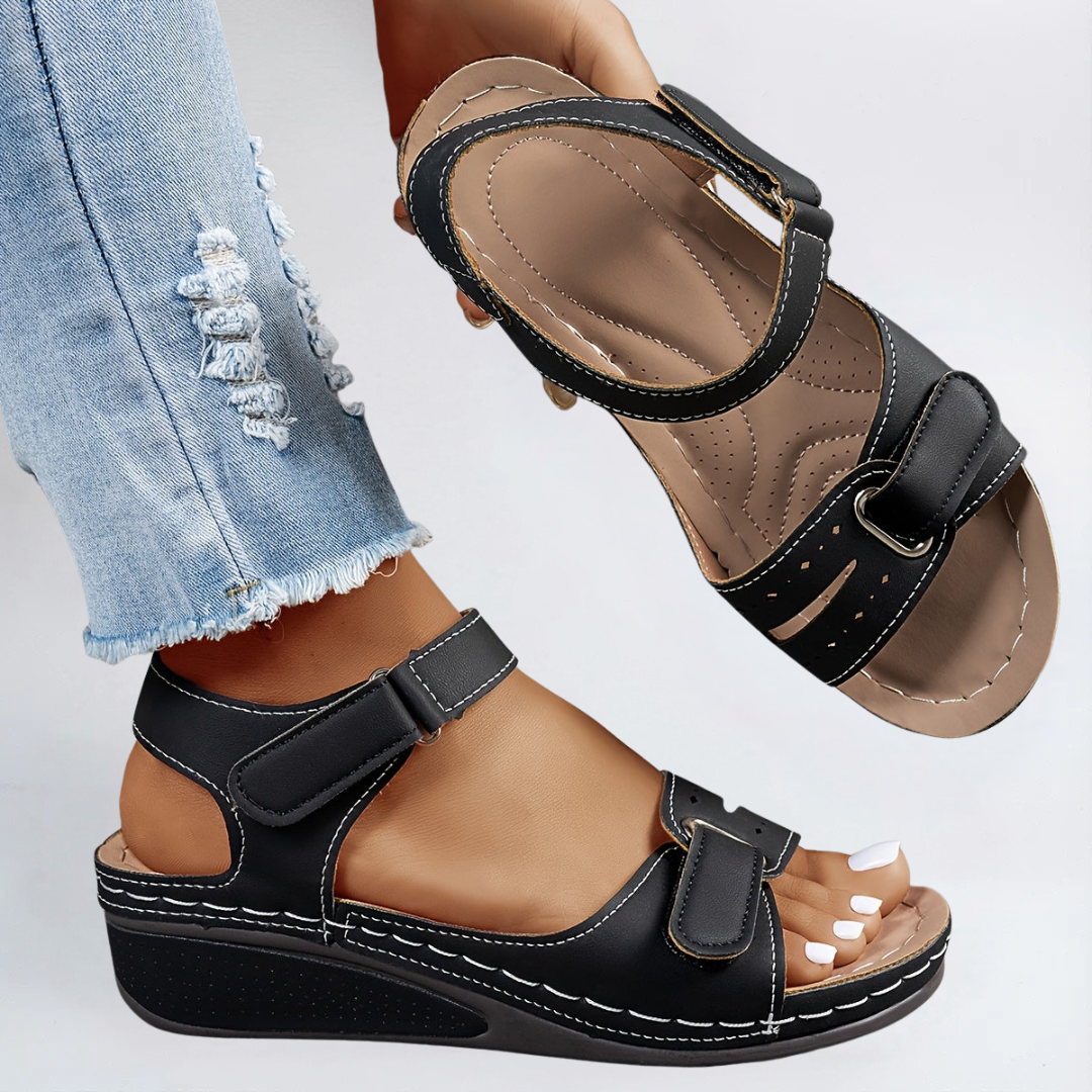 Women's Orthopedic Velcro Buckle Strap Wedge Sandals