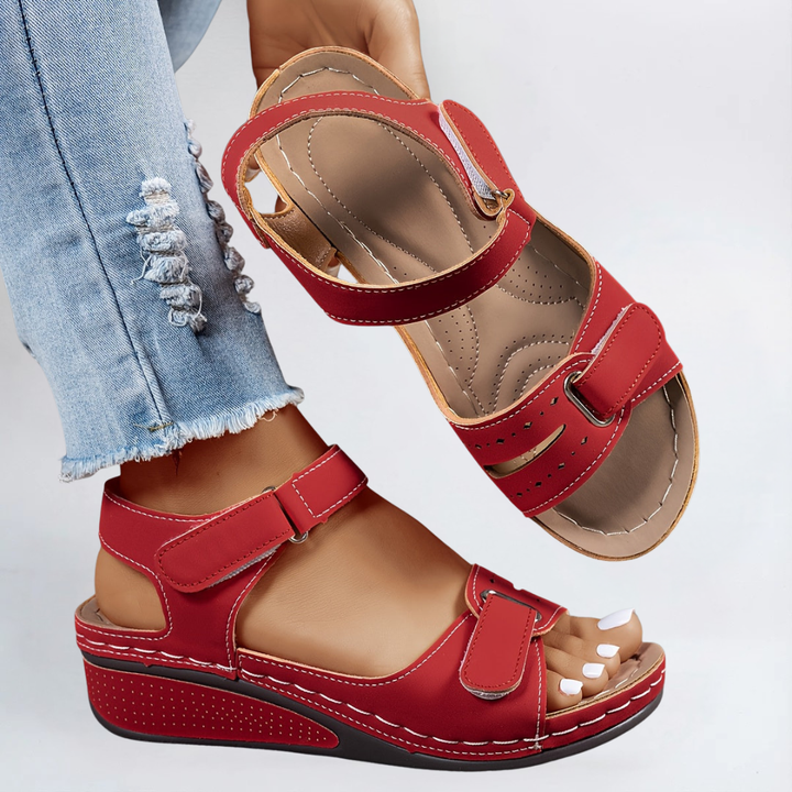 Women's Orthopedic Velcro Buckle Strap Wedge Sandals