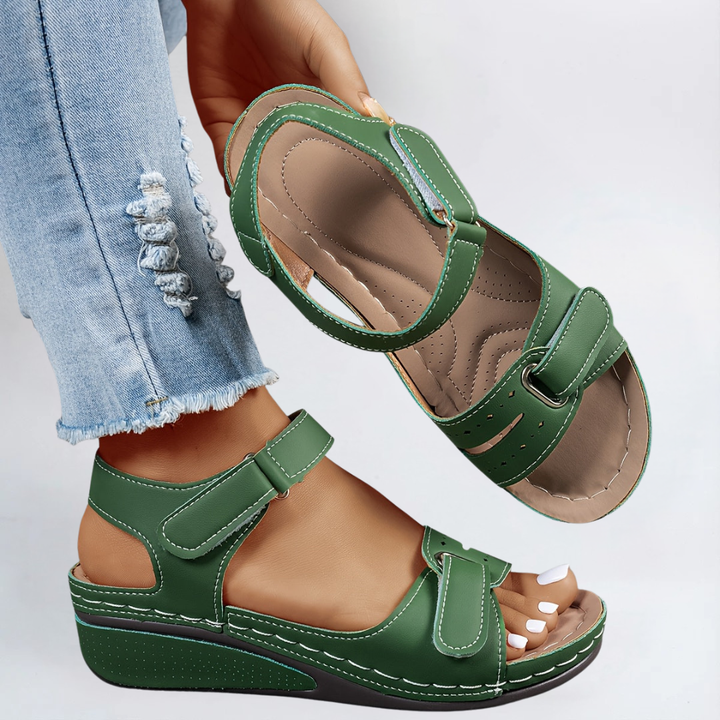 Women's Orthopedic Velcro Buckle Strap Wedge Sandals