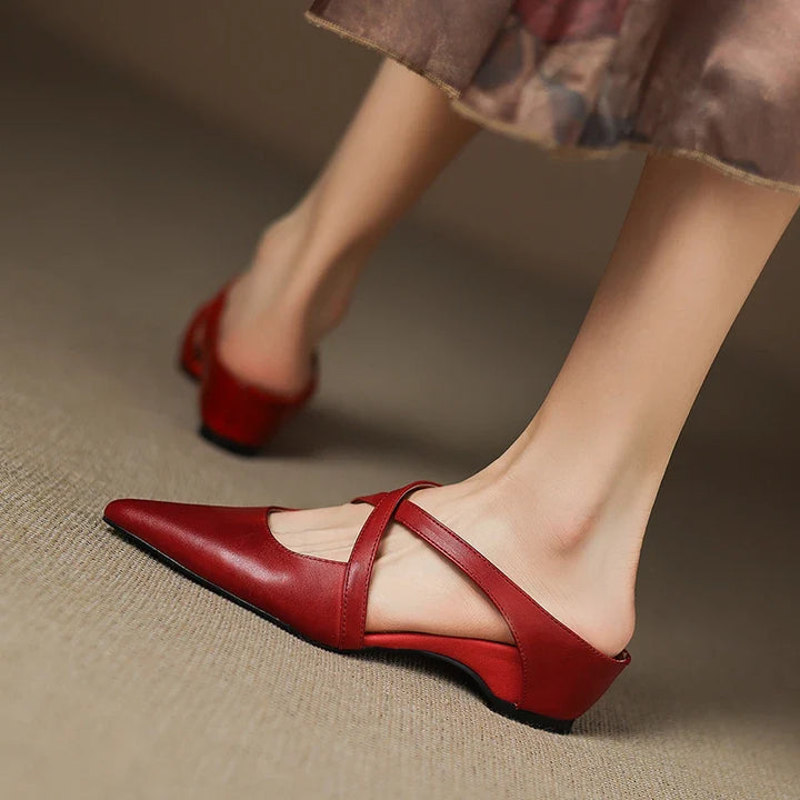 Women's Orthopaedic Genuine Leather Pointed Toe Mules