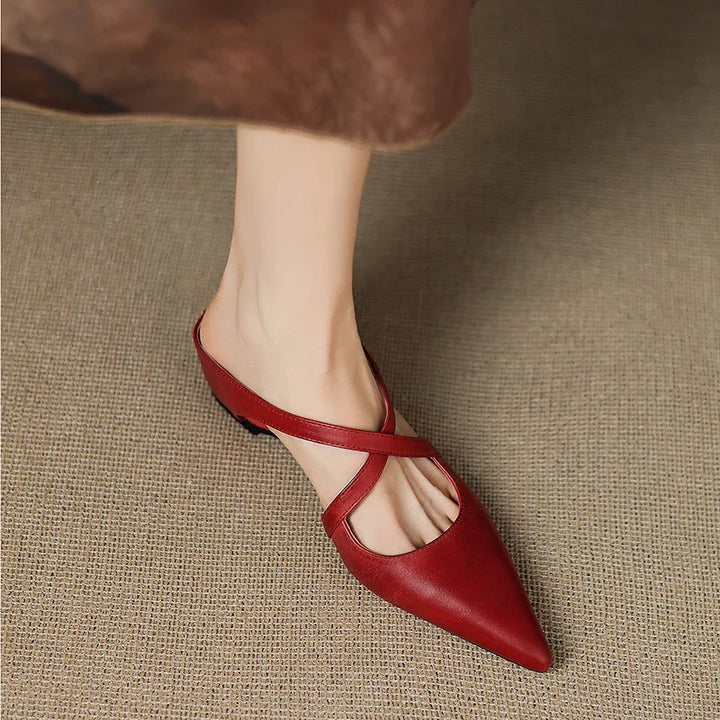 Women's Orthopaedic Genuine Leather Pointed Toe Mules