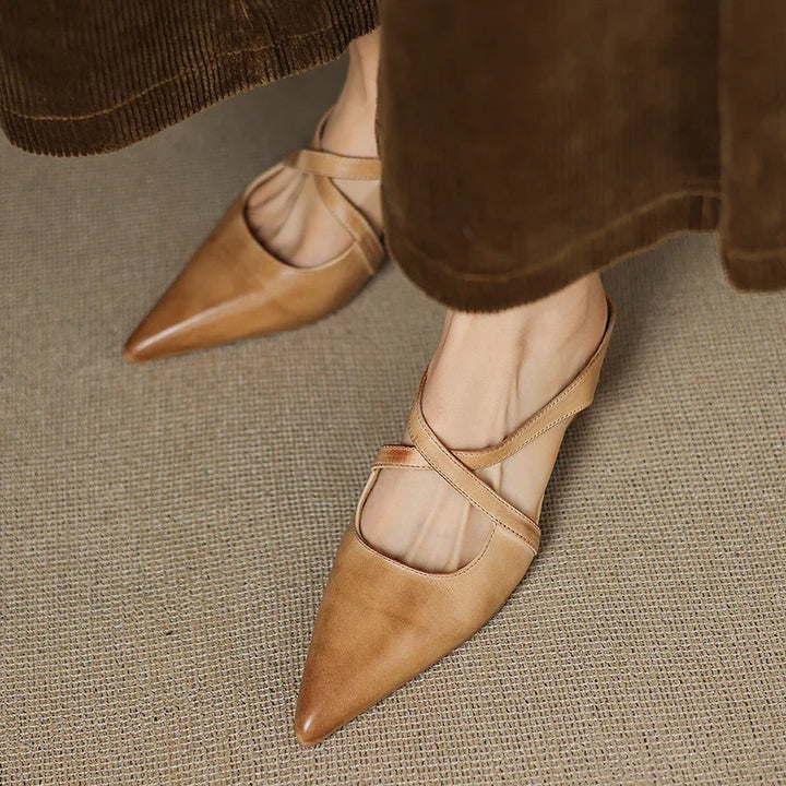 Women's Orthopaedic Genuine Leather Pointed Toe Mules