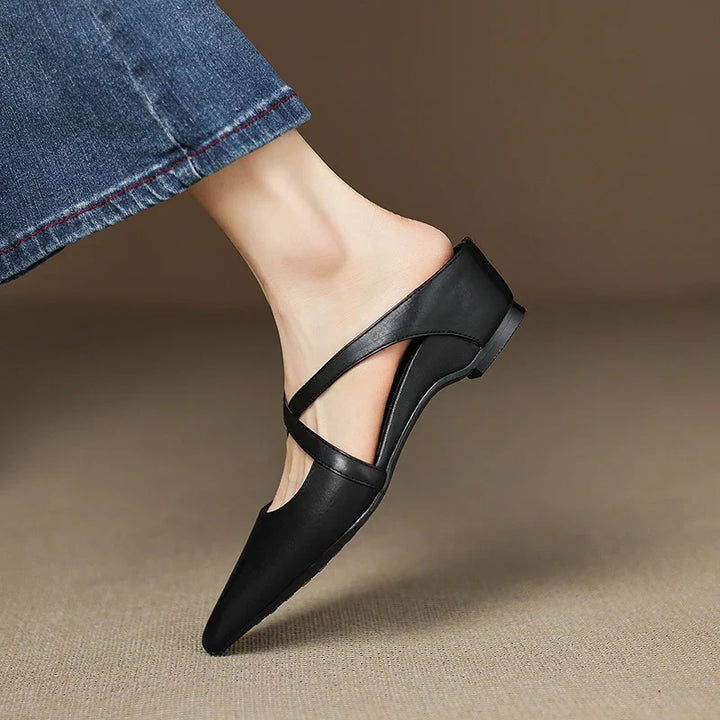 Women's Orthopaedic Genuine Leather Pointed Toe Mules