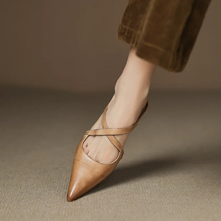 Women's Orthopaedic Genuine Leather Pointed Toe Mules