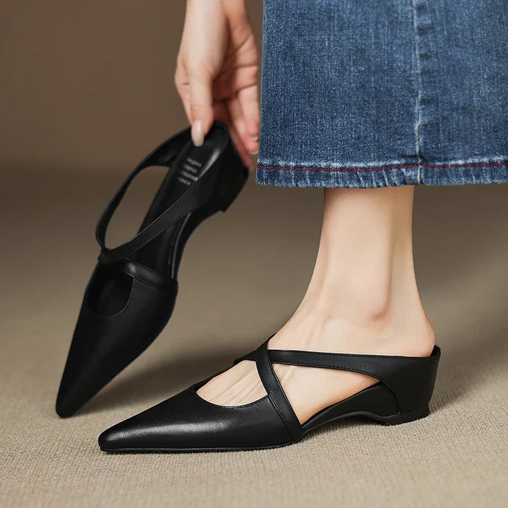 Women's Orthopaedic Genuine Leather Pointed Toe Mules