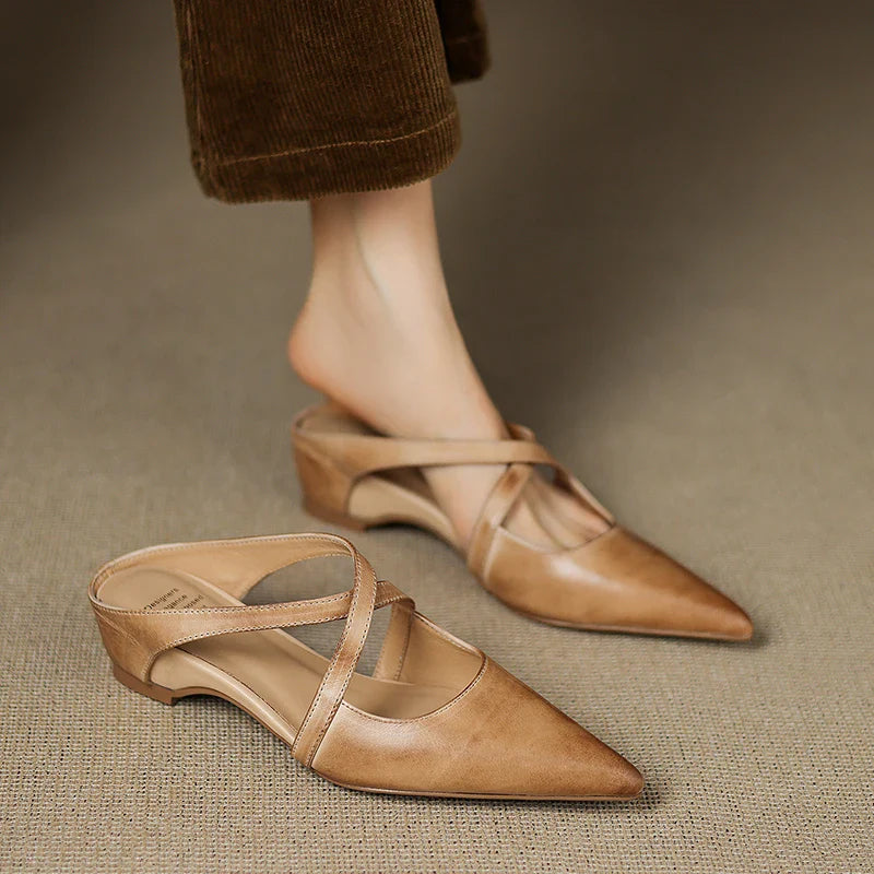 Women's Orthopaedic Genuine Leather Pointed Toe Mules
