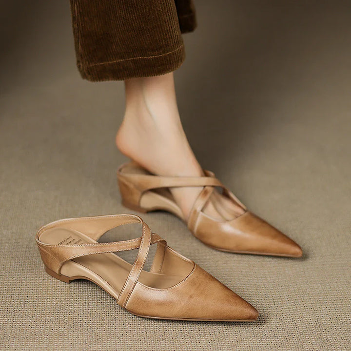Women's Orthopaedic Genuine Leather Pointed Toe Mules
