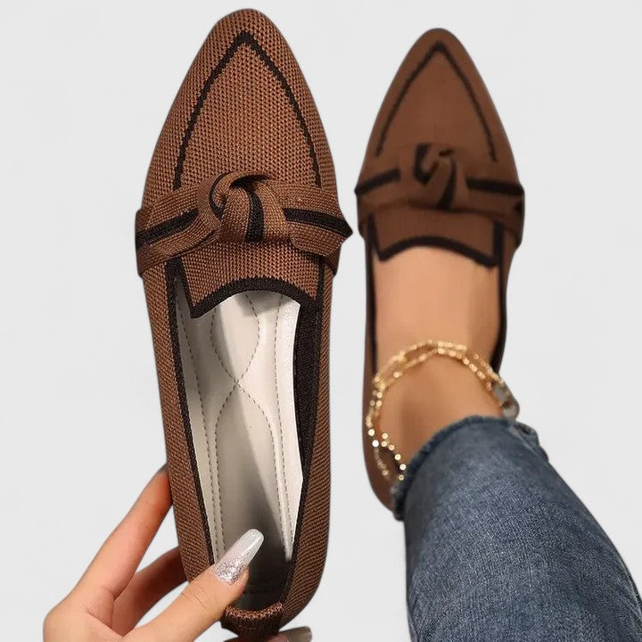 Women's Orthopedic Pointed Toe Loafer Shoes Slip-On Knot