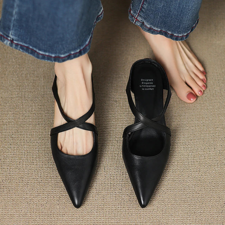 Women's Orthopaedic Genuine Leather Pointed Toe Mules