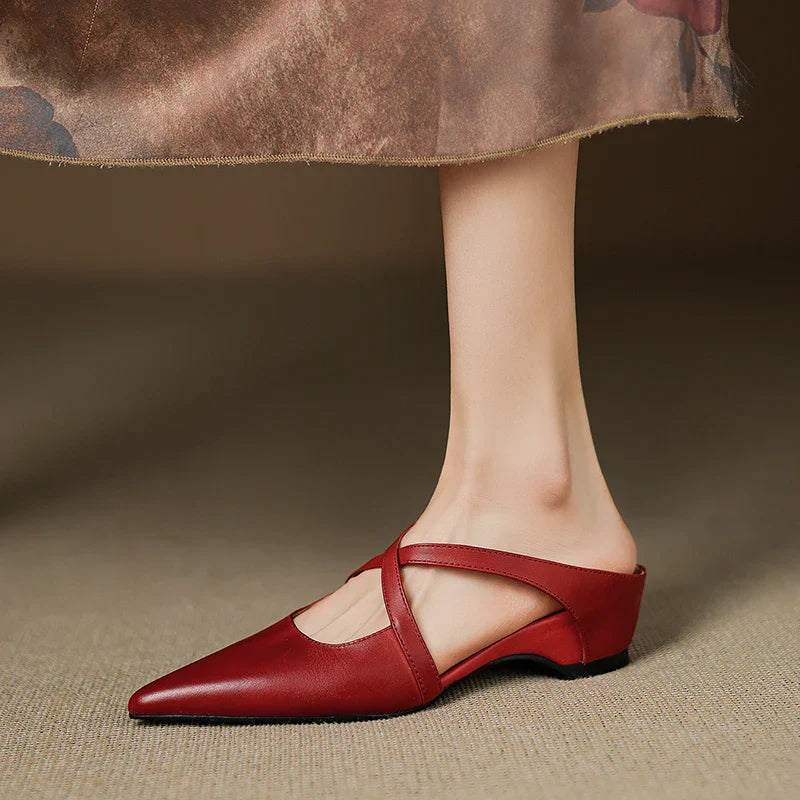 Women's Orthopaedic Genuine Leather Pointed Toe Mules