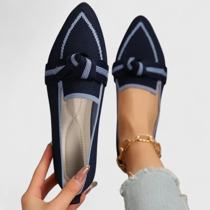 Women's Orthopedic Pointed Toe Loafer Shoes Slip-On Knot