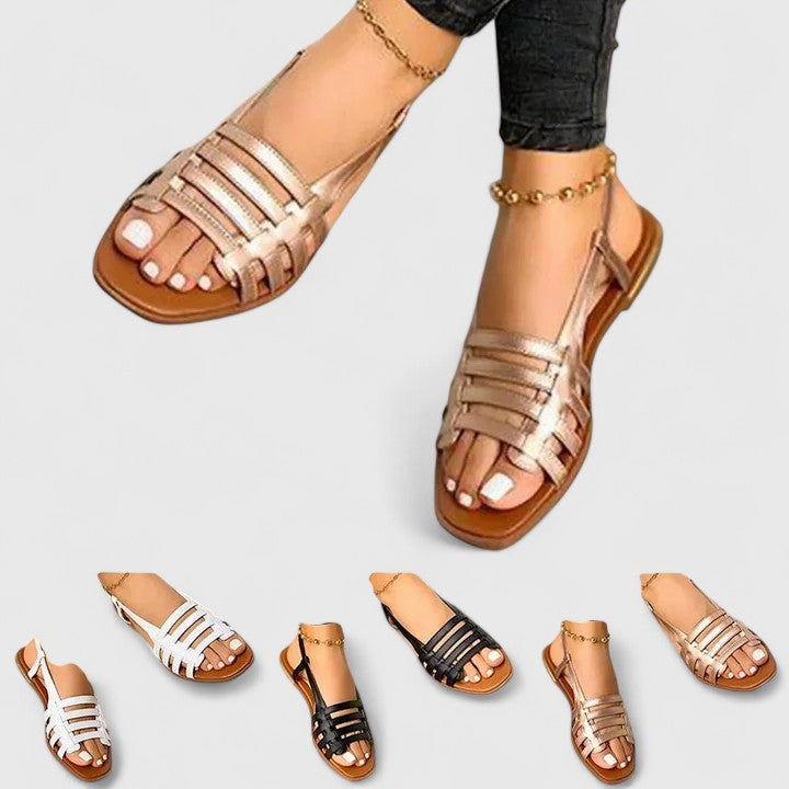 Women's Orthopaedic Woven Strap Flat Slingback Sandals