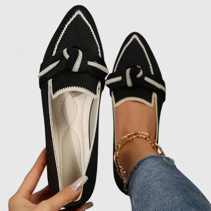 Women's Orthopedic Pointed Toe Loafer Shoes Slip-On Knot