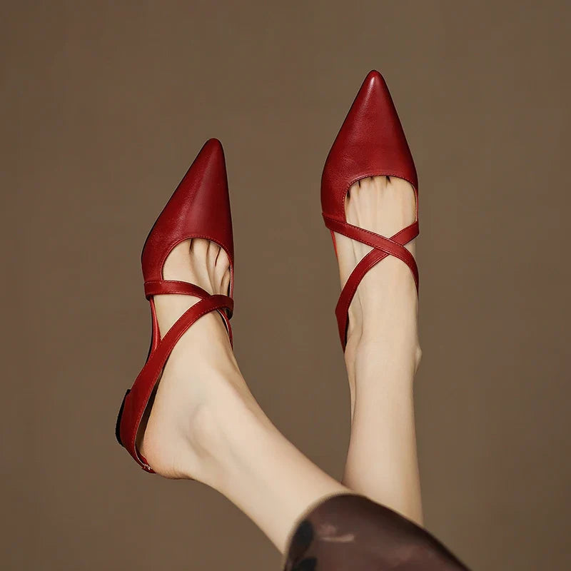 Women's Orthopaedic Genuine Leather Pointed Toe Mules