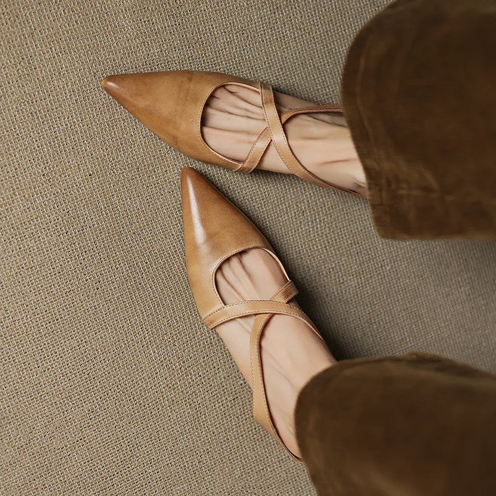 Women's Orthopaedic Genuine Leather Pointed Toe Mules