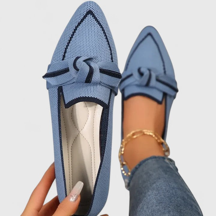 Women's Orthopedic Pointed Toe Loafer Shoes Slip-On Knot