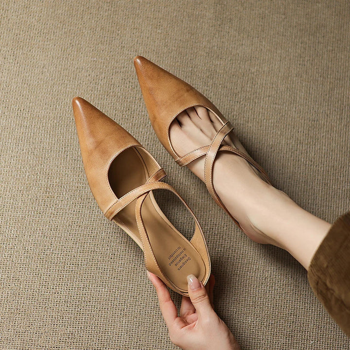 Women's Orthopaedic Genuine Leather Pointed Toe Mules