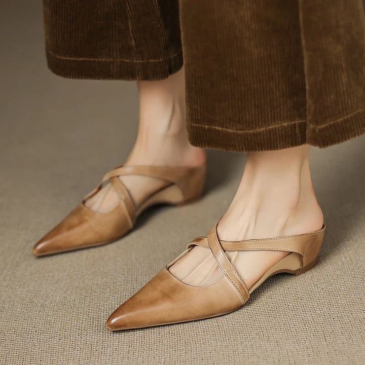 Women's Orthopaedic Genuine Leather Pointed Toe Mules