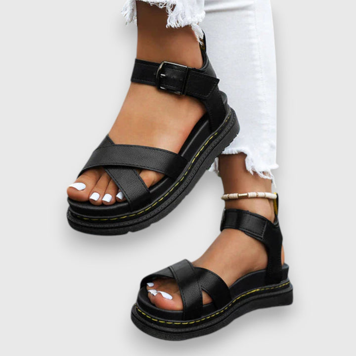 Women's Orthopaedic Crossover Platform Ankle Strap Sandals