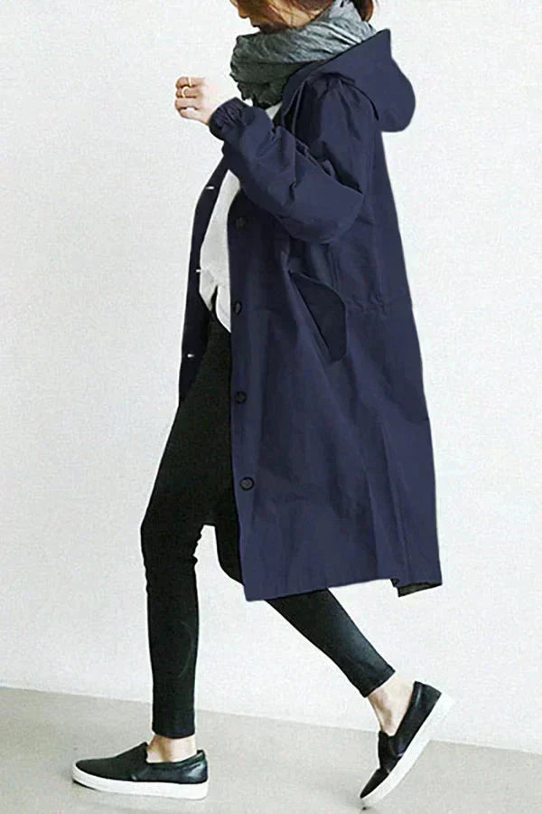 Women's Waterproof Hooded Oversized Trench Coat