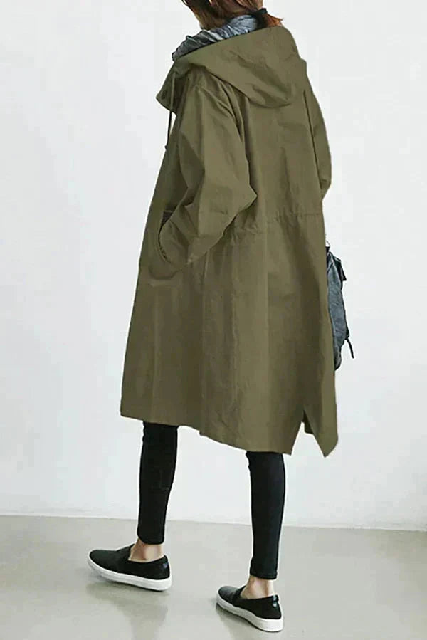 Women's Waterproof Hooded Oversized Trench Coat