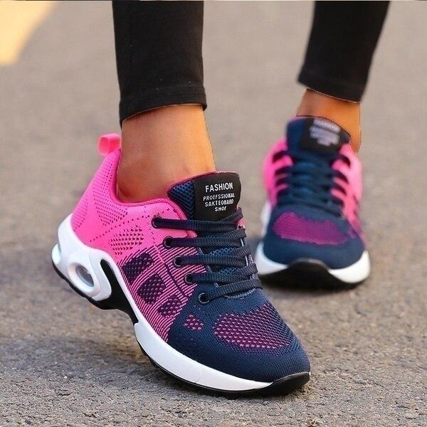 Women's Orthopedic Air Cushion Mesh Lace-Up Trainers