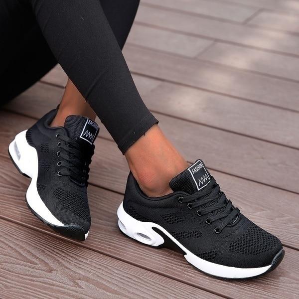 Women's Orthopedic Air Cushion Mesh Lace-Up Trainers