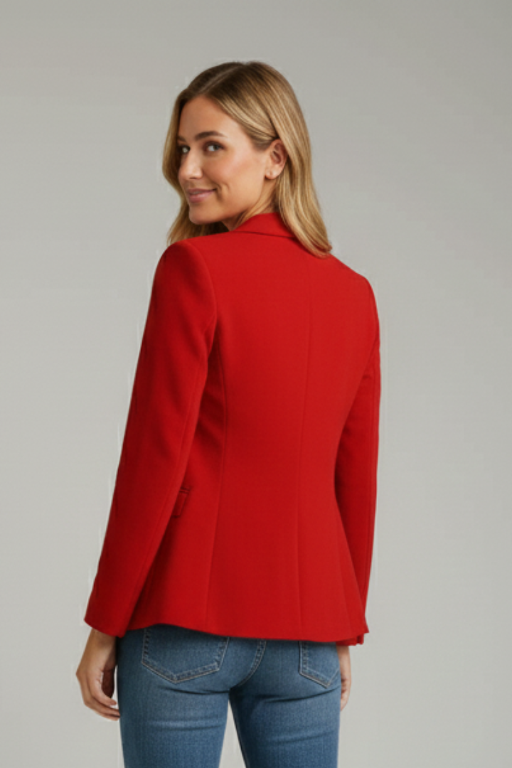 Women's Blazer with Notched Lapel and Single Button