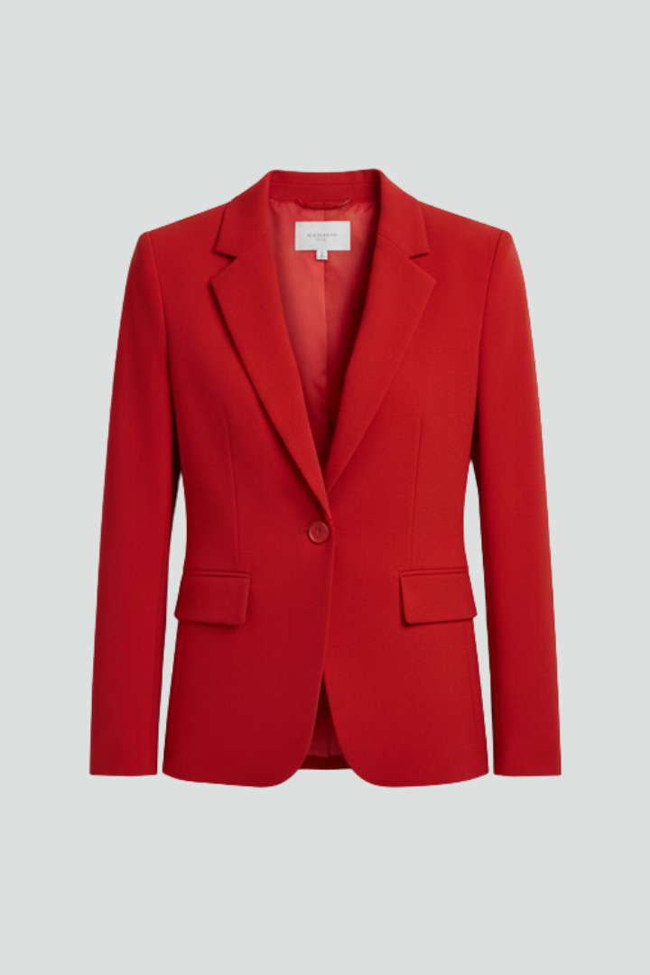 Women's Blazer with Notched Lapel and Single Button